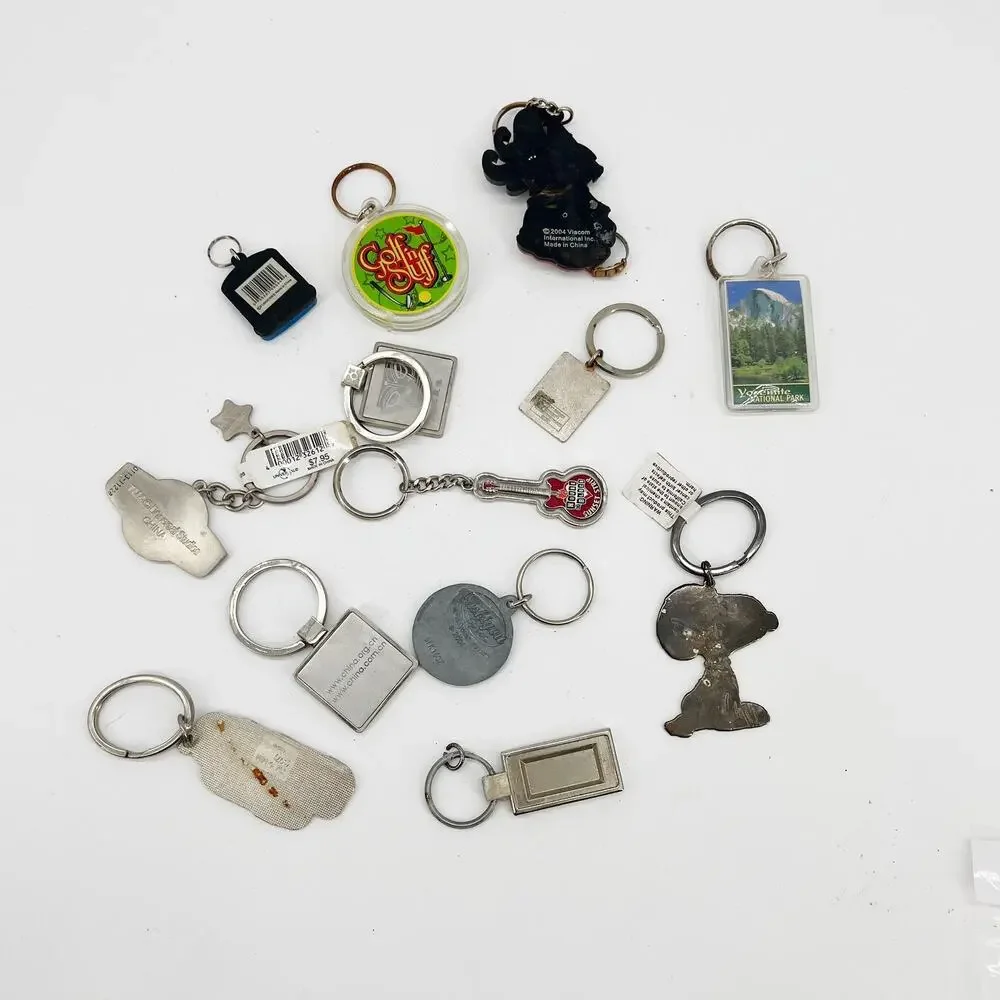 Vintage Keychain Lot 13 Mixed Souvenir Snoopy Steelers Universal Las Vegas